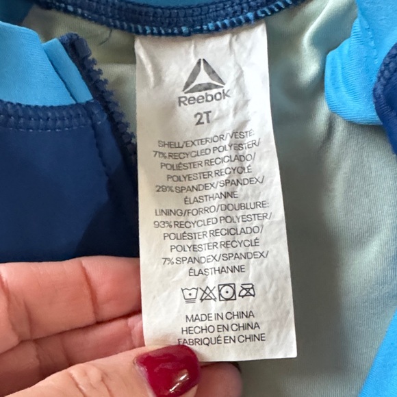 Reebok Girls Blue and White Swimsuit - Picture 5 of 6